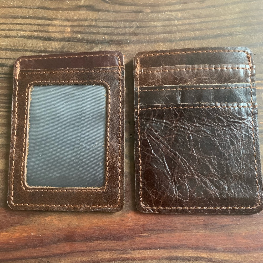 New Brown Leather Credit Card Holder